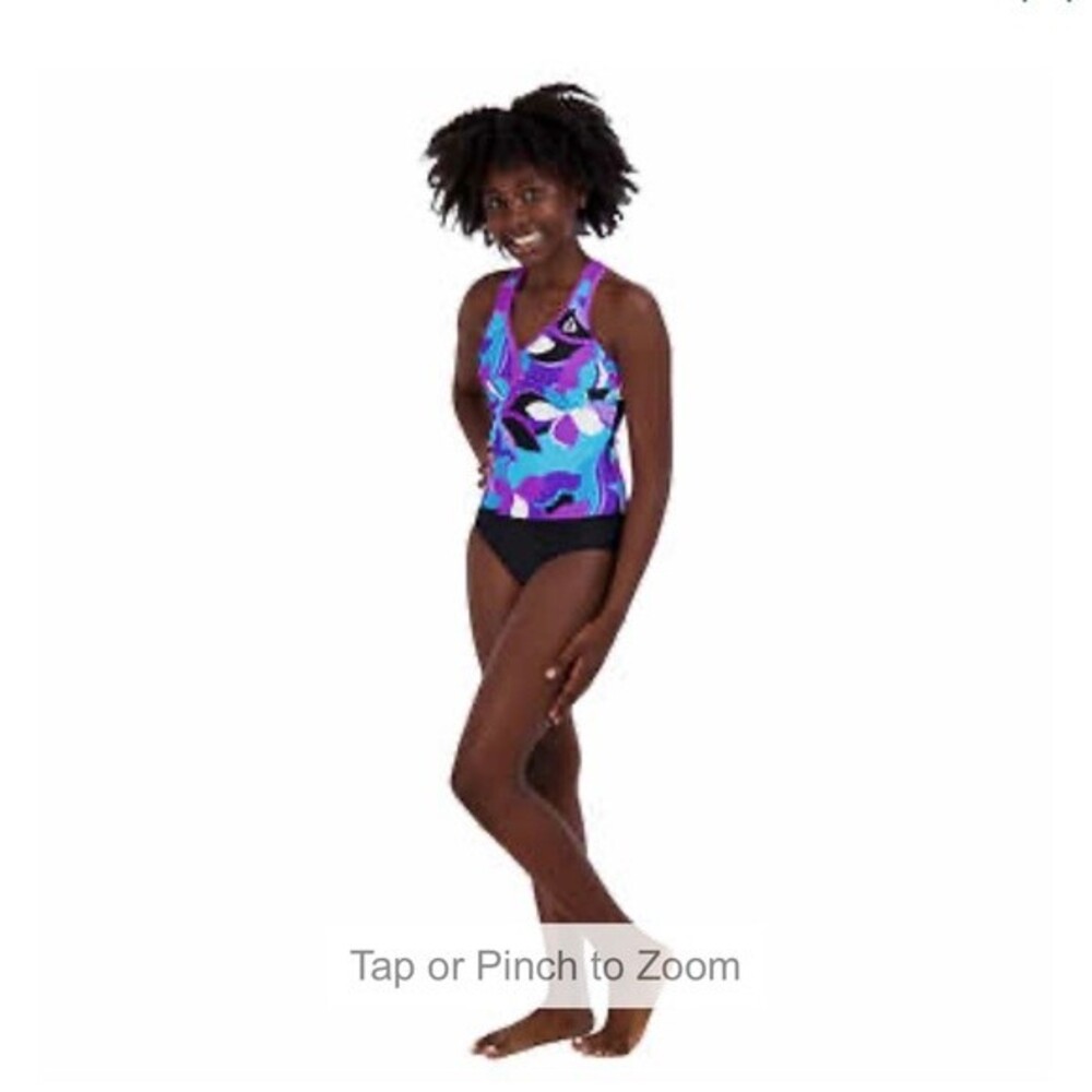 Gerry Girls 3-Piece Youth Tankini & Shorts Swimsuit Set Purple New